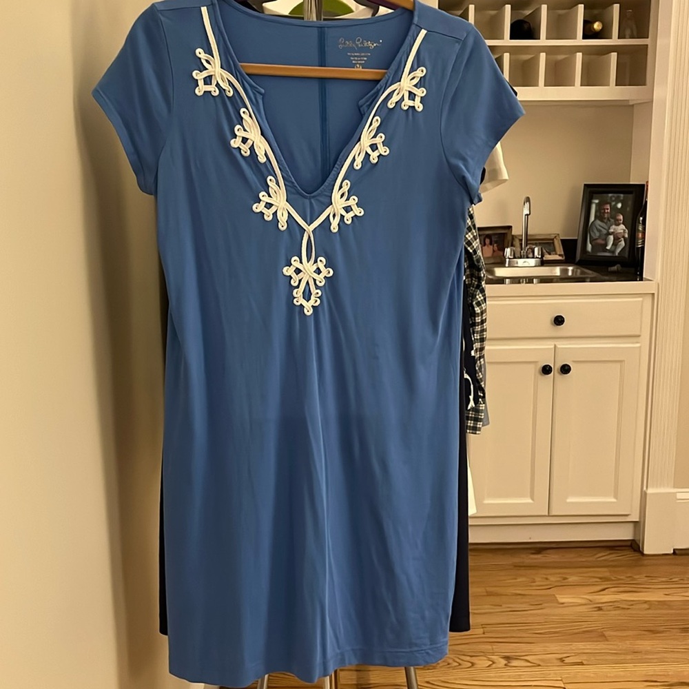 Lilly Pulitzer Blue Mini Dress with White Accents